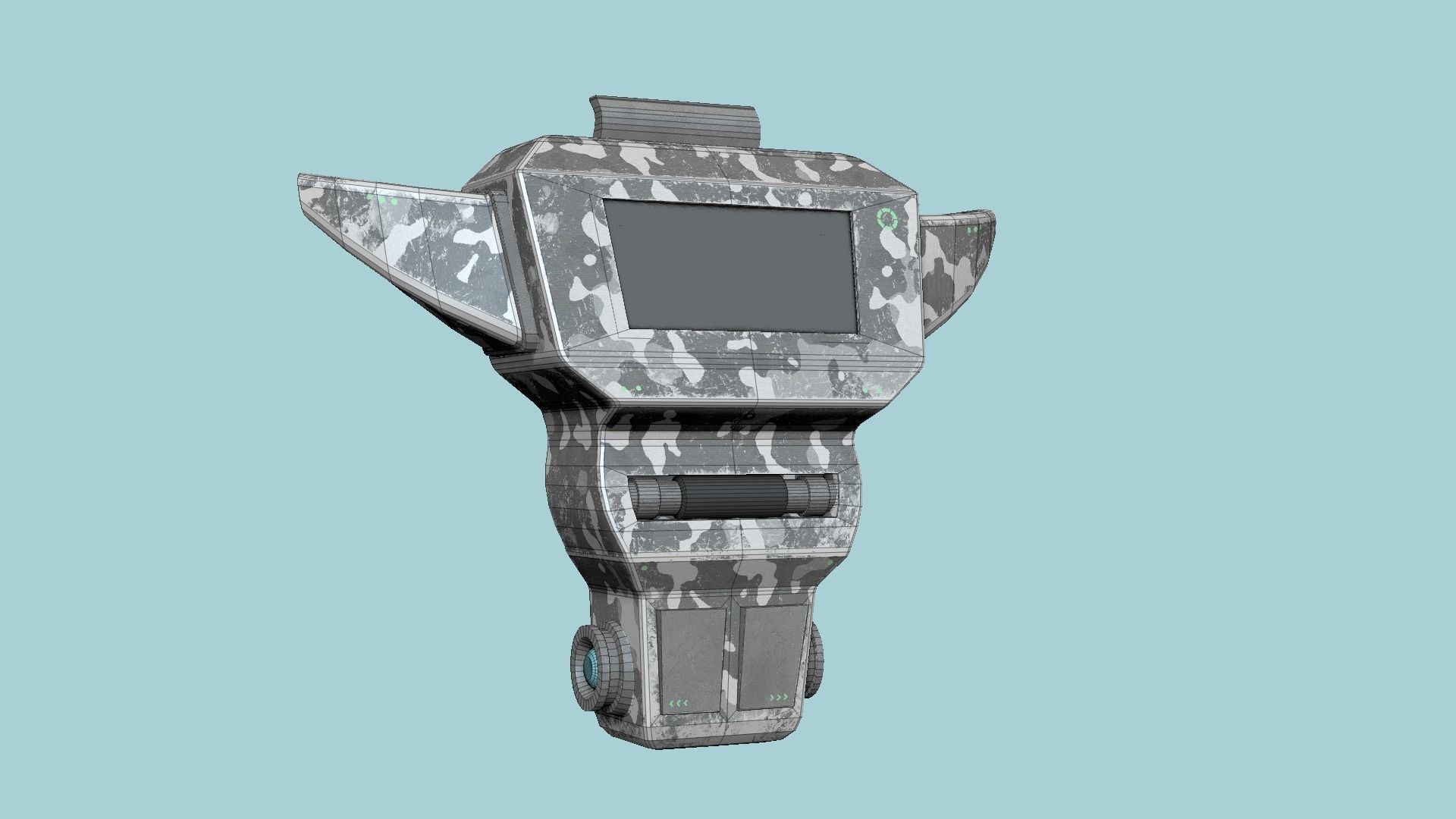 SciFi Backpack 01 Military - Character Fashion Design Low-poly 3D model_5