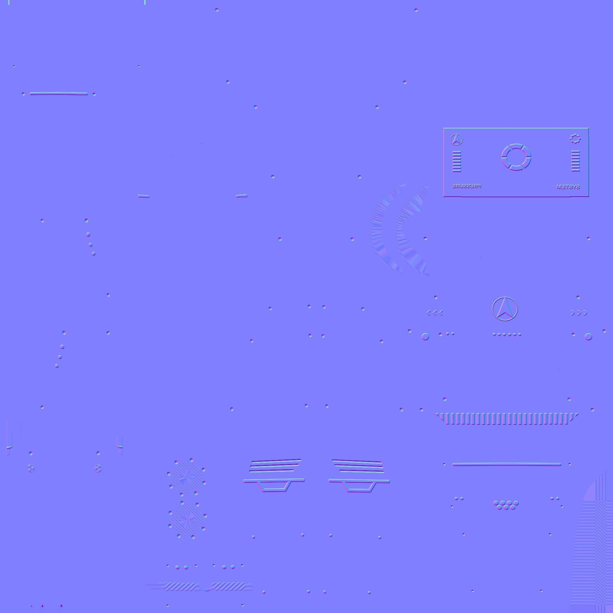 SciFi Backpack 02 White Blue - Character Fashion Design Low-poly 3D model_21