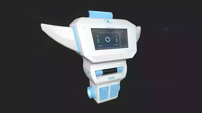 SciFi Backpack 02 White Blue - Character Fashion Design Low-poly 3D model