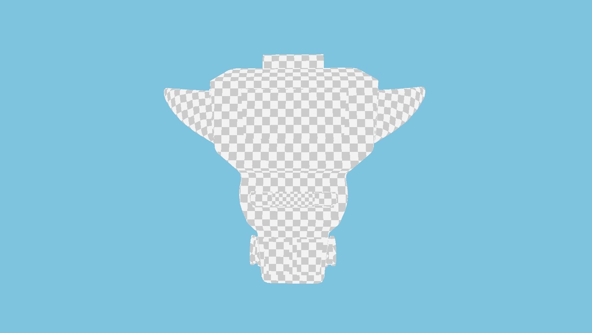 SciFi Backpack 02 White Blue - Character Fashion Design Low-poly 3D model_7