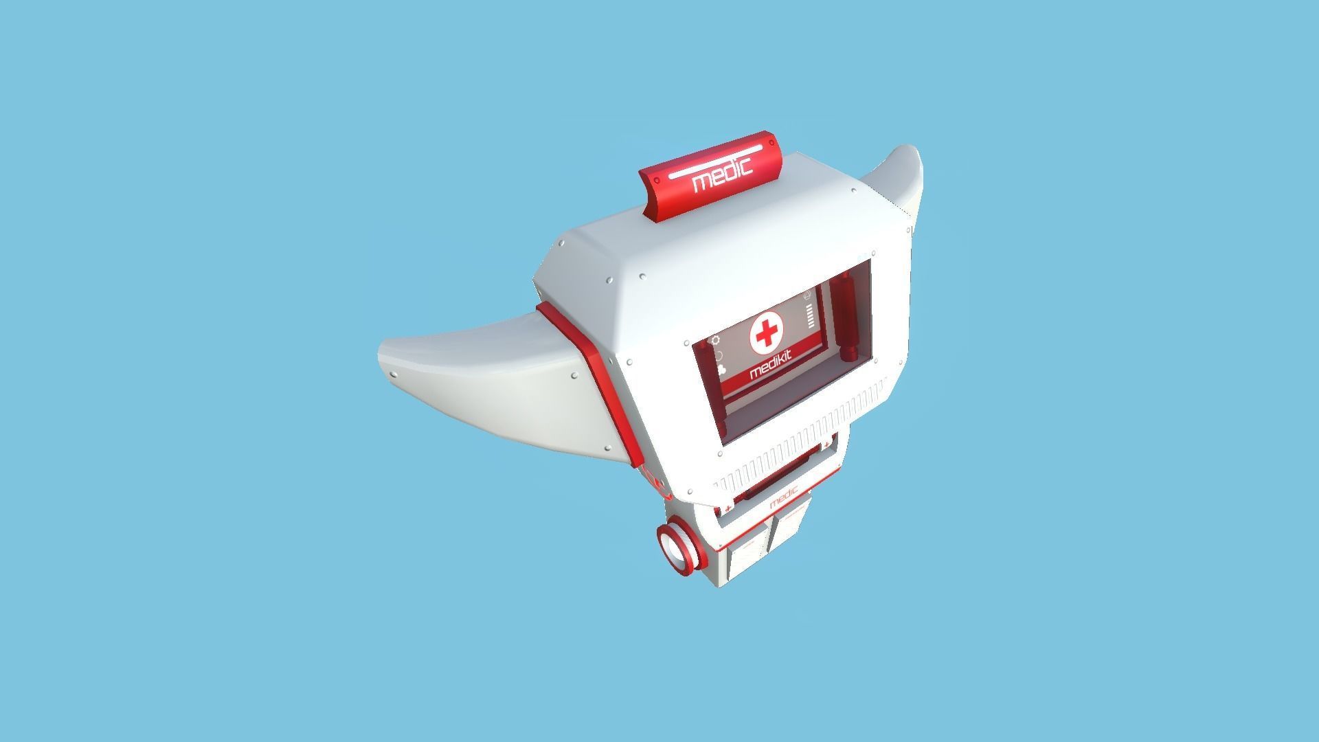 SciFi Backpack 03 Medic - Character Fashion Design Low-poly 3D model_2