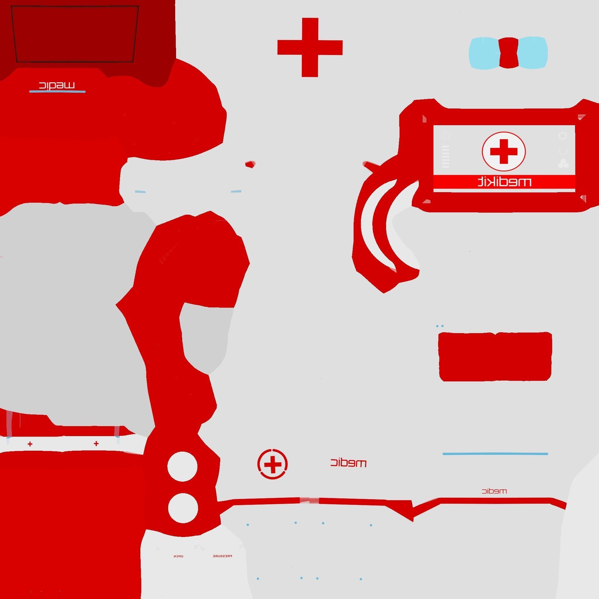 SciFi Backpack 03 Medic - Character Fashion Design Low-poly 3D model_15