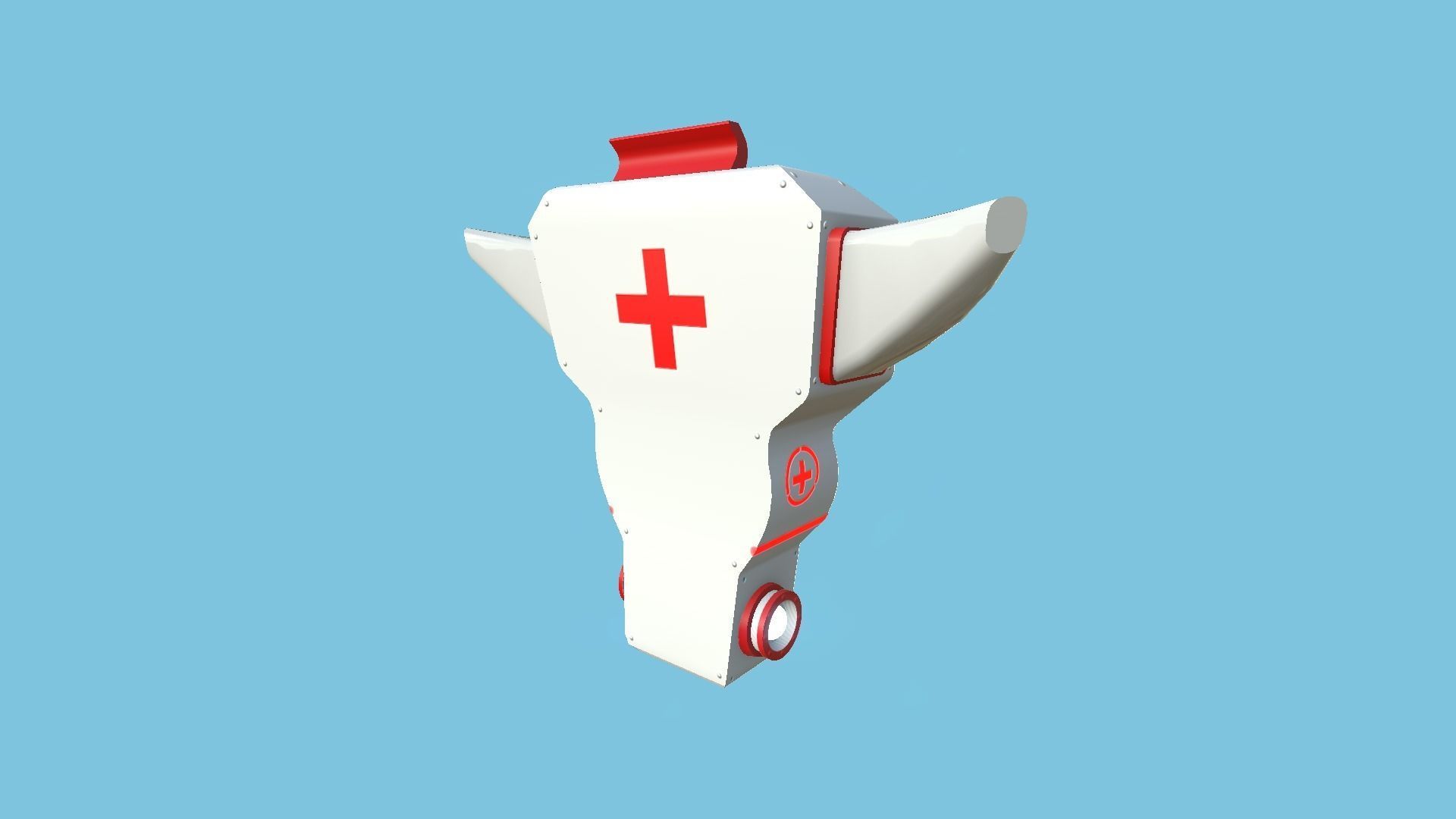 SciFi Backpack 03 Medic - Character Fashion Design Low-poly 3D model_3