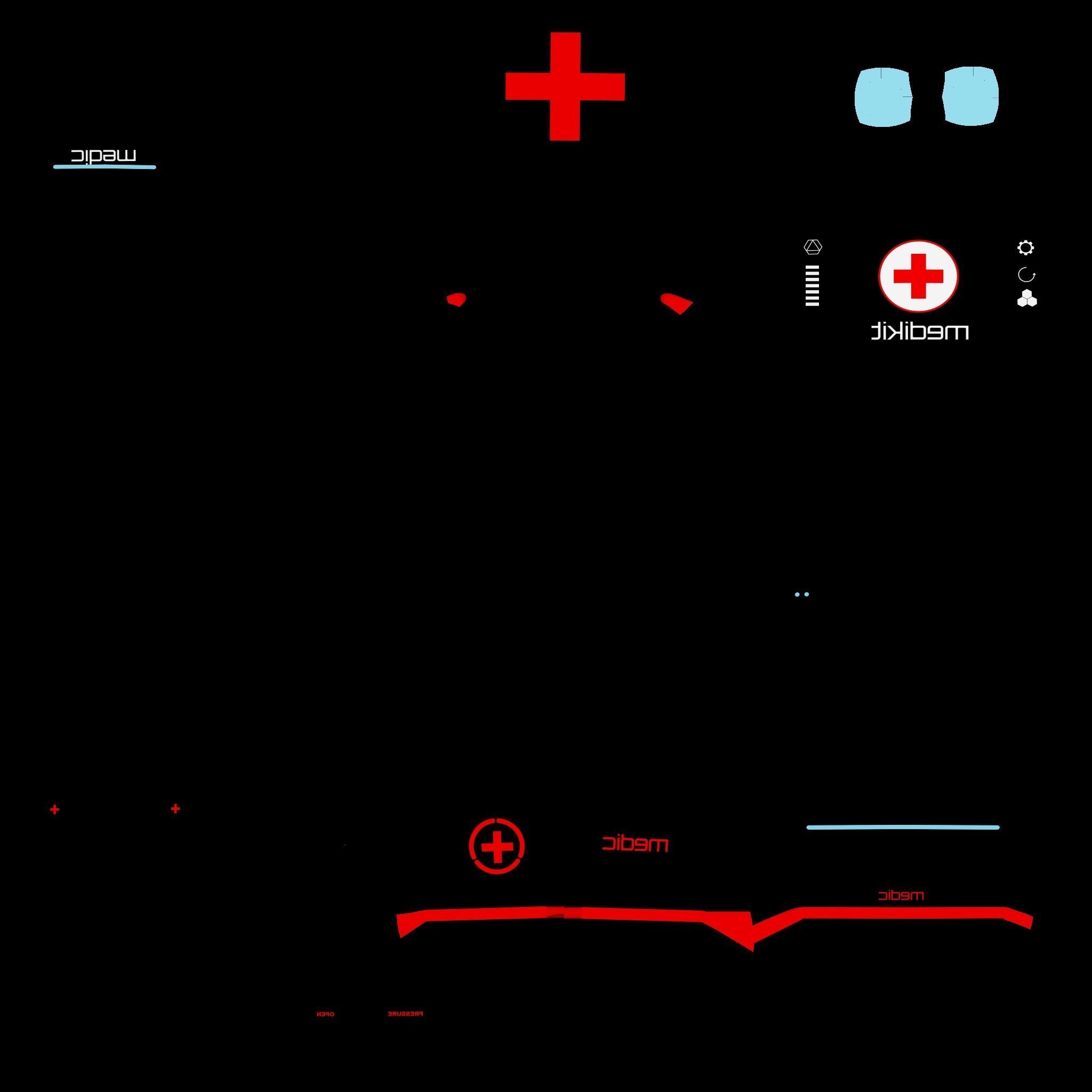 SciFi Backpack 03 Medic - Character Fashion Design Low-poly 3D model_16