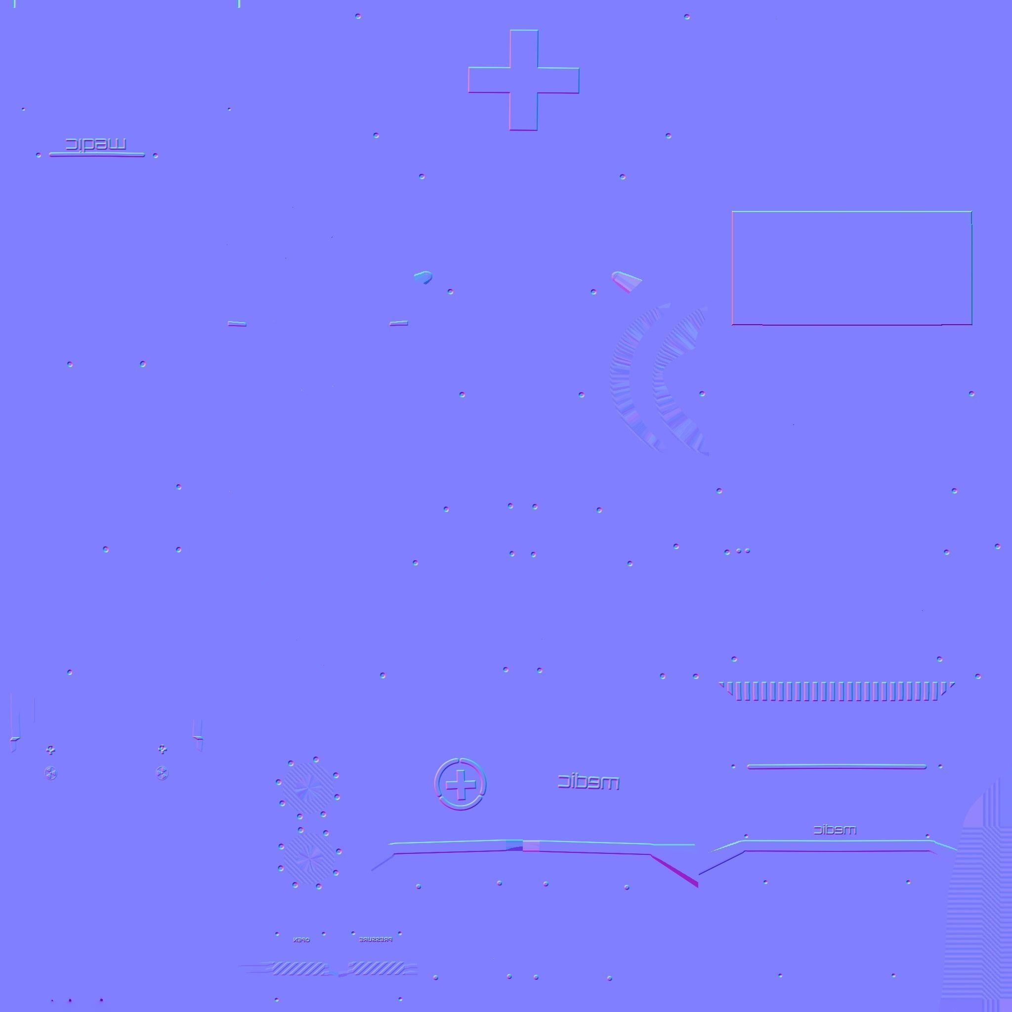 SciFi Backpack 03 Medic - Character Fashion Design Low-poly 3D model_19