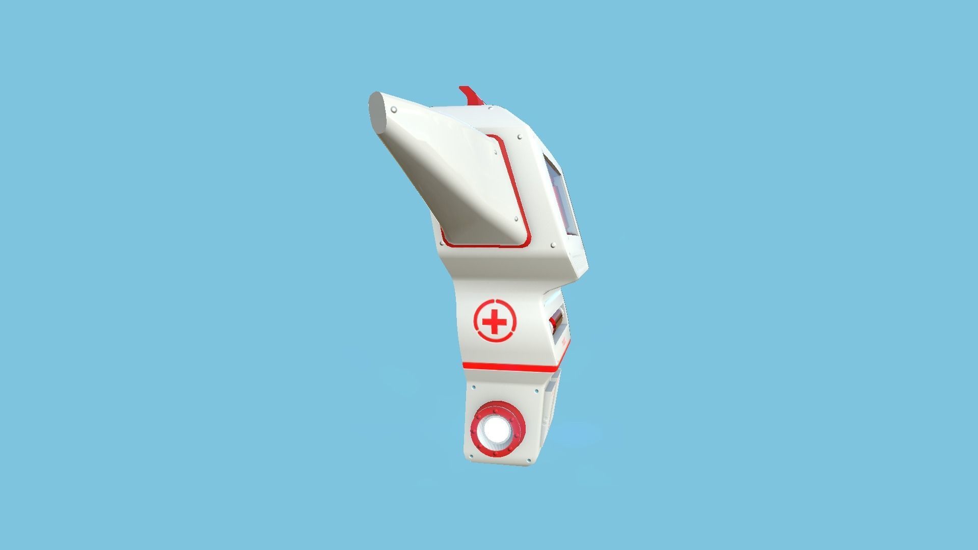 SciFi Backpack 03 Medic - Character Fashion Design Low-poly 3D model_4