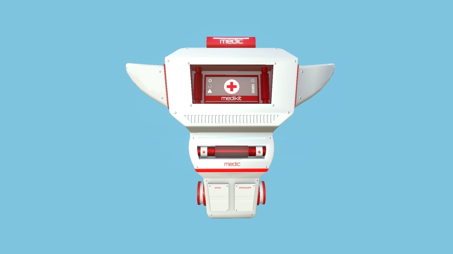 SciFi Backpack 03 Medic - Character Fashion Design Low-poly 3D model_1