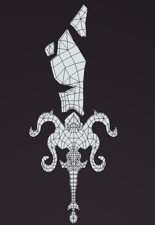 Hand Painted Octopus Chaos Sword Low-poly 3D model_7