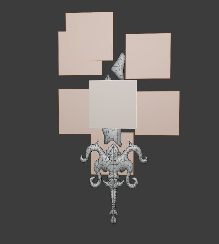 Hand Painted Octopus Chaos Sword Low-poly 3D model_6