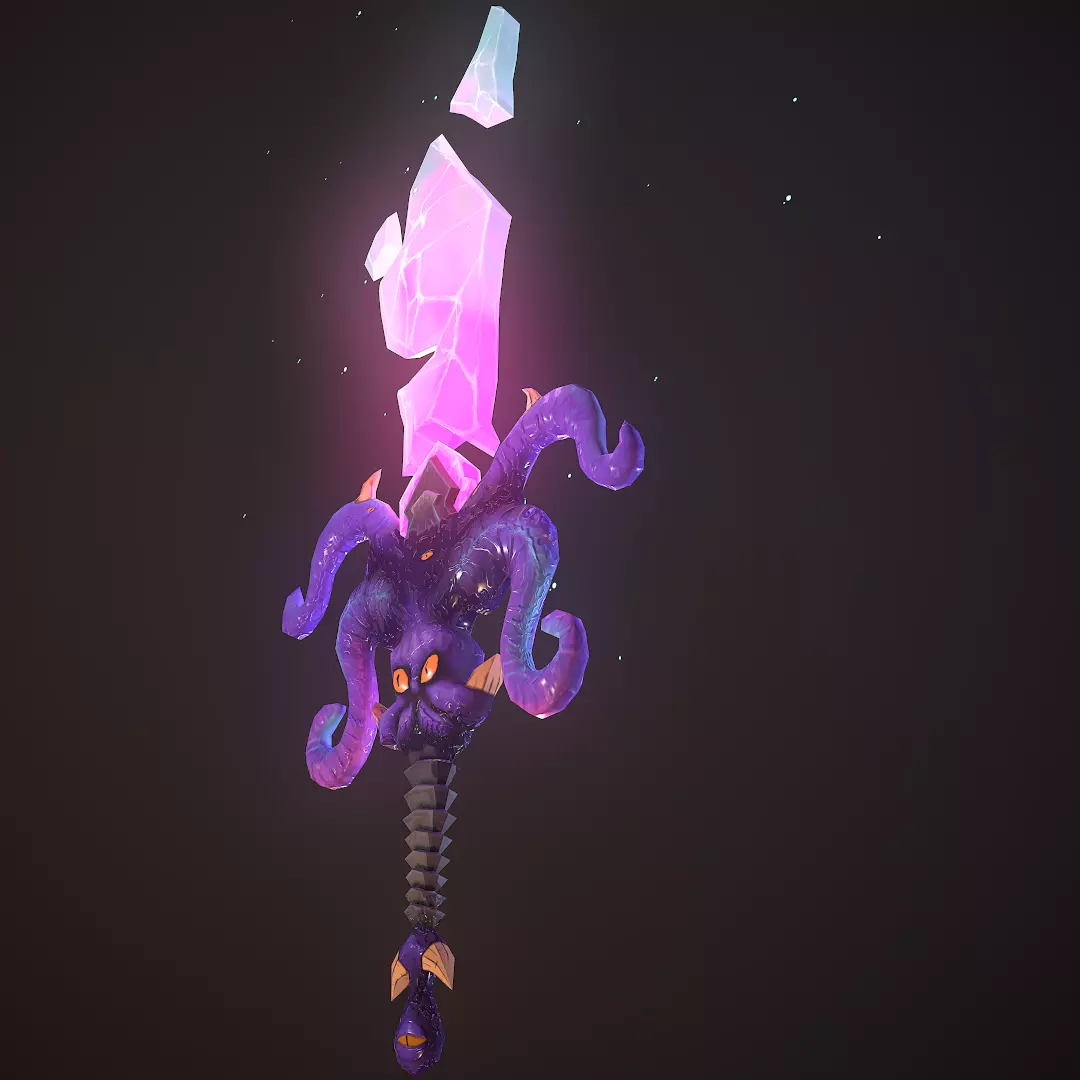 Hand Painted Octopus Chaos Sword Low-poly 3D model_0