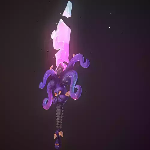 Hand Painted Octopus Chaos Sword Low-poly 3D model