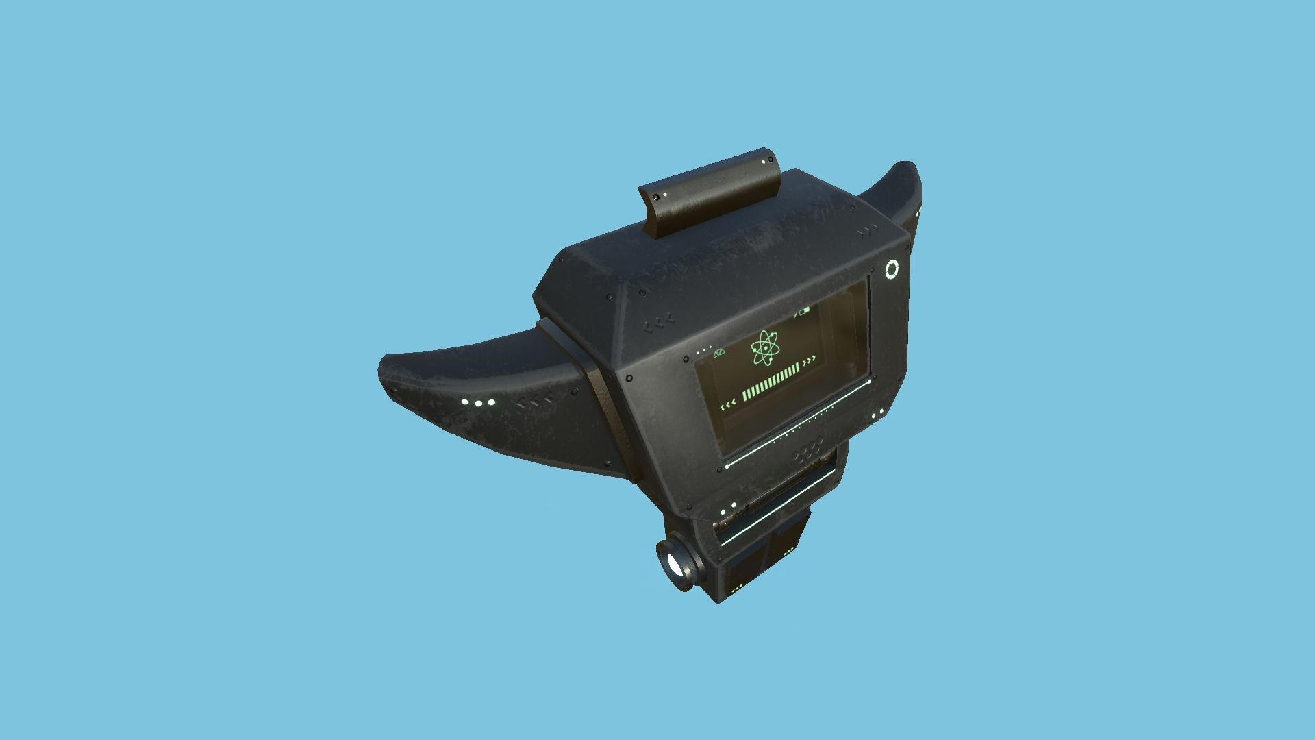 SciFi Backpack 04 Black - Character Fashion Design Low-poly 3D model_2