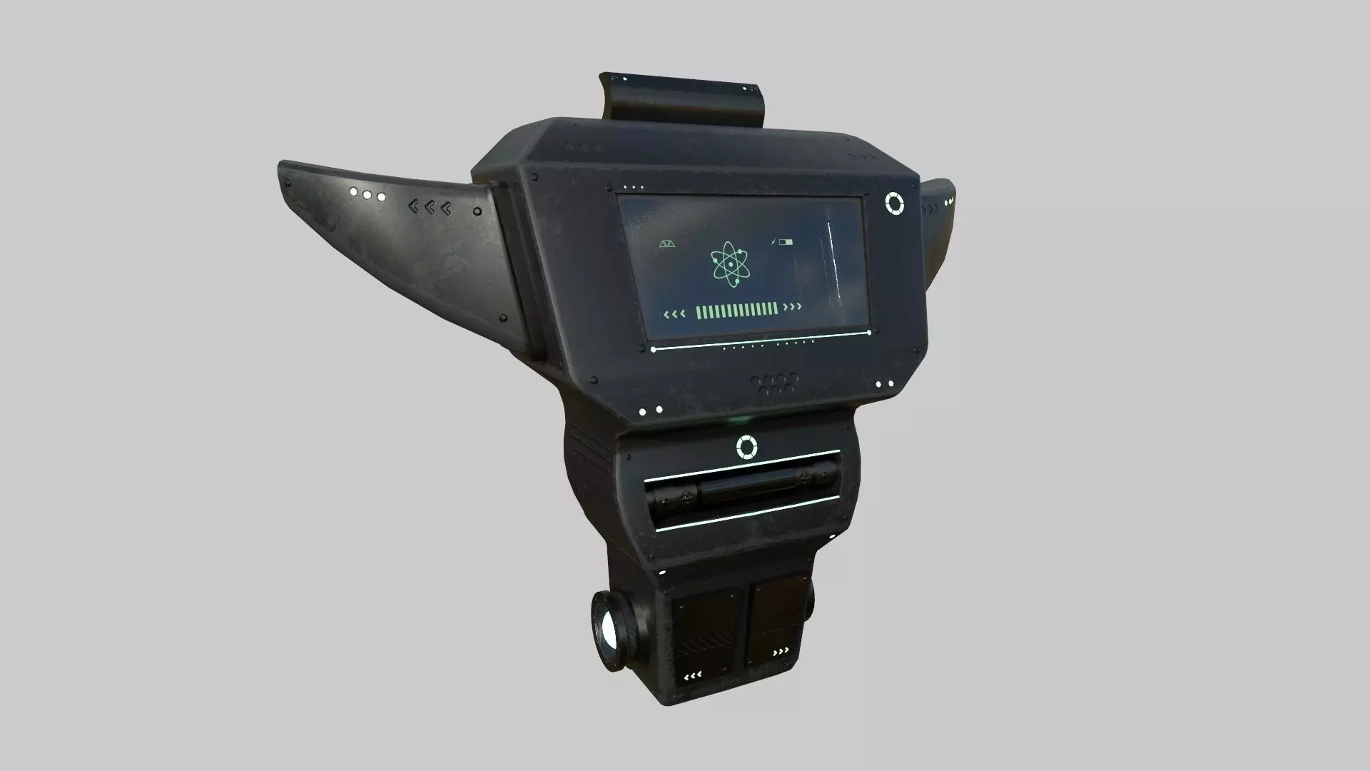 SciFi Backpack 04 Black - Character Fashion Design Low-poly 3D model_0