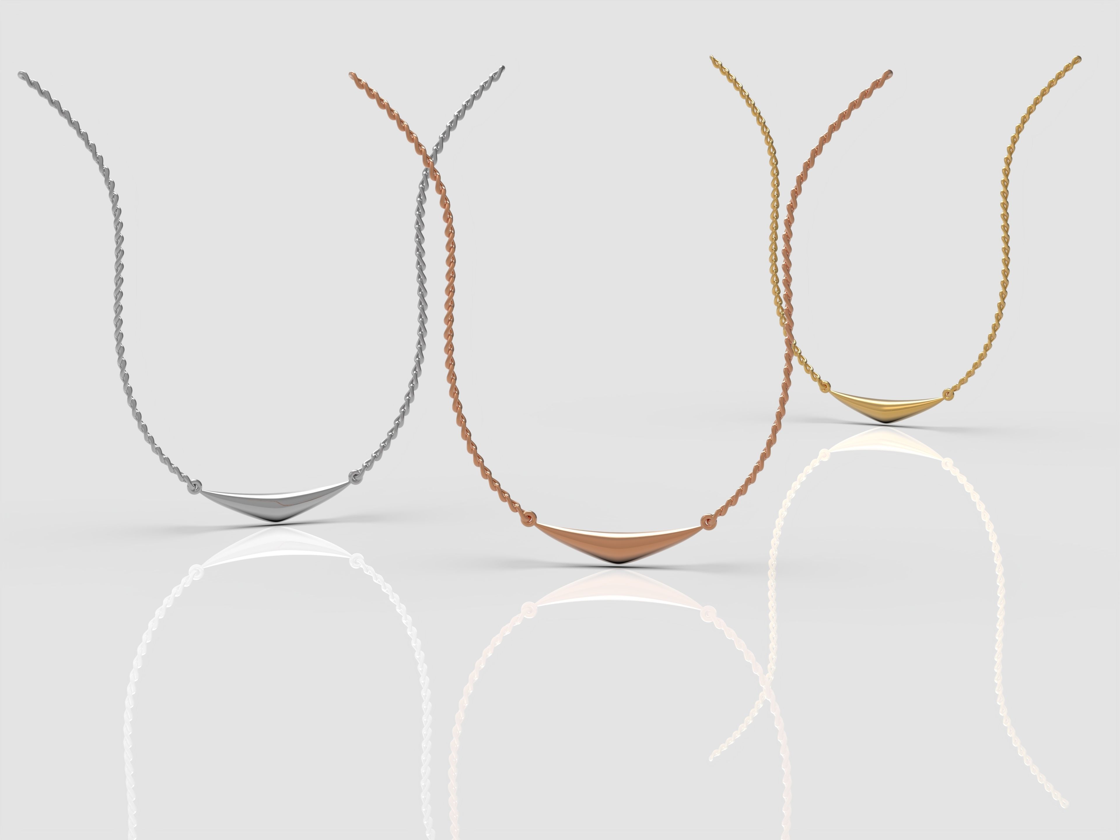 Simple necklace 3D print model_3