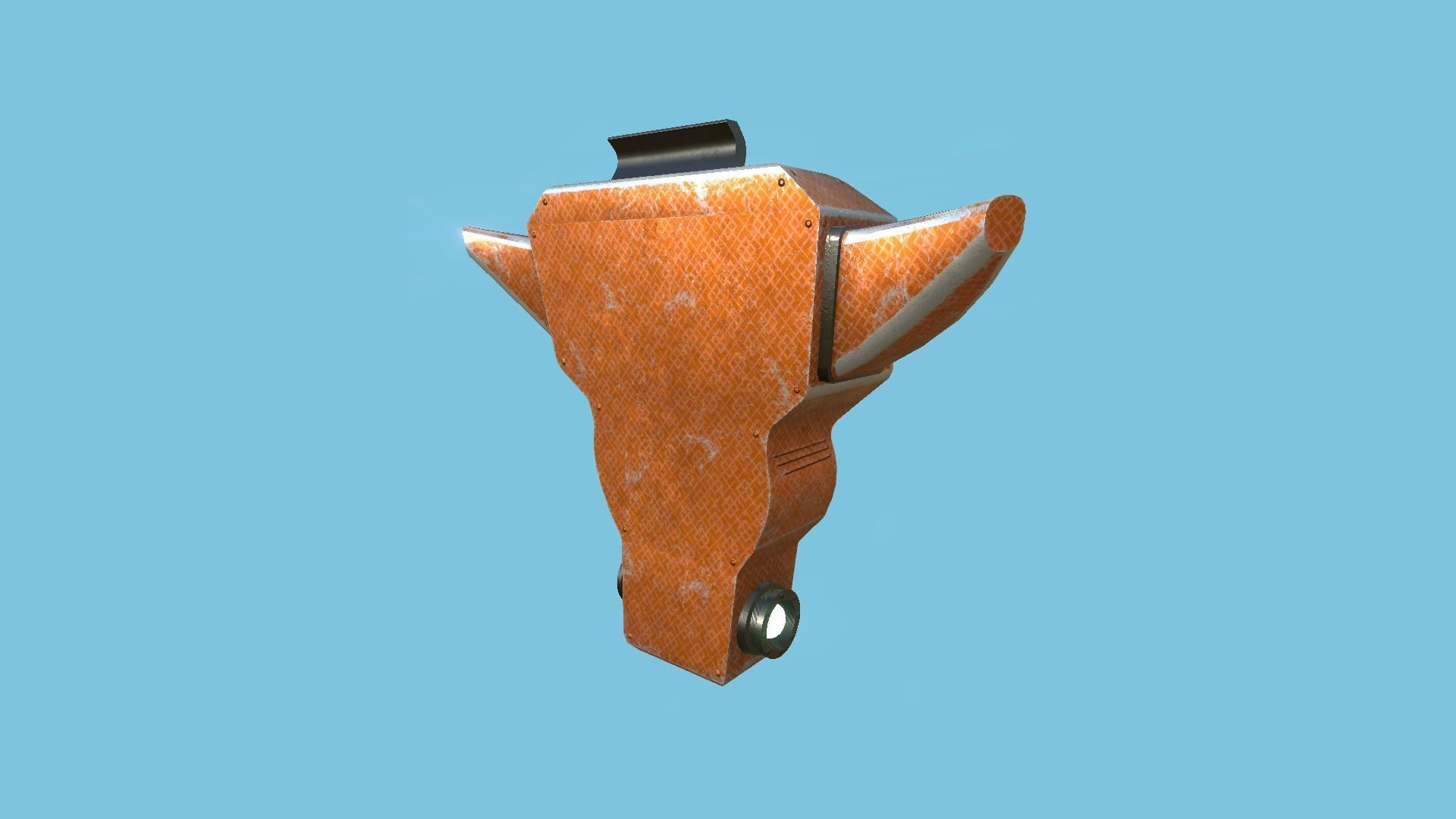 SciFi Backpack 05 Orange - Character Fashion Design Low-poly 3D model_3