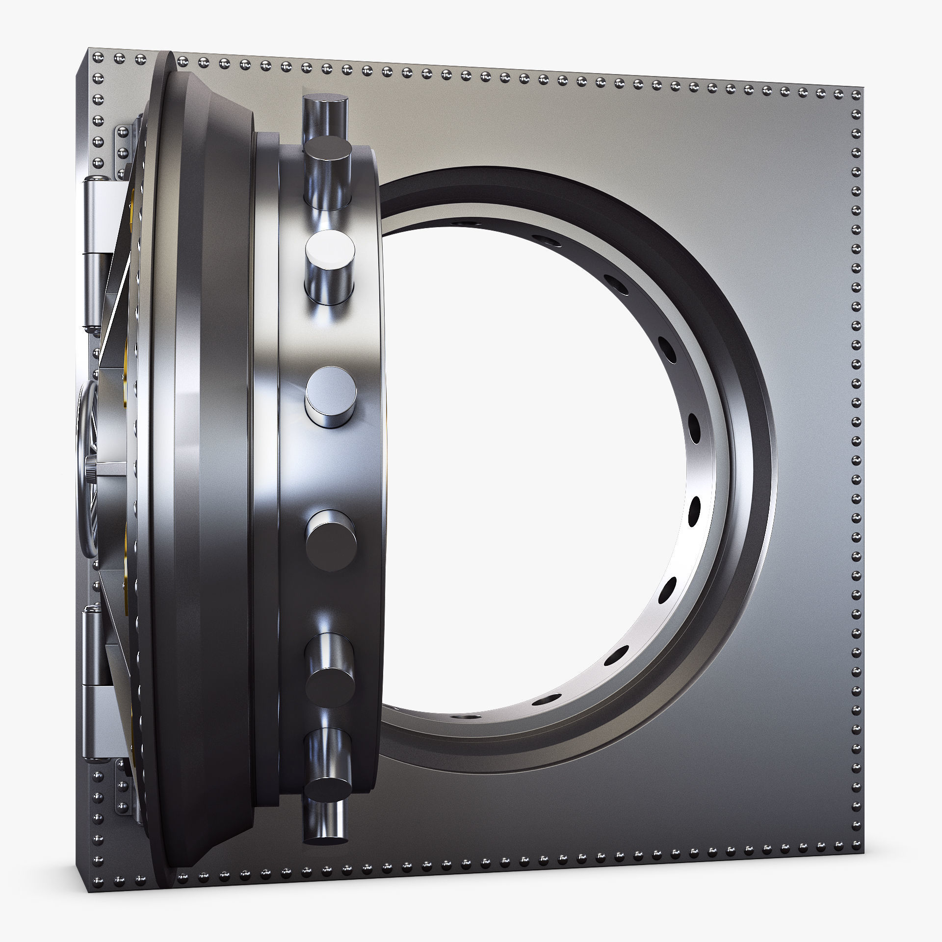 Bank Vault Door v 4 3D model_2