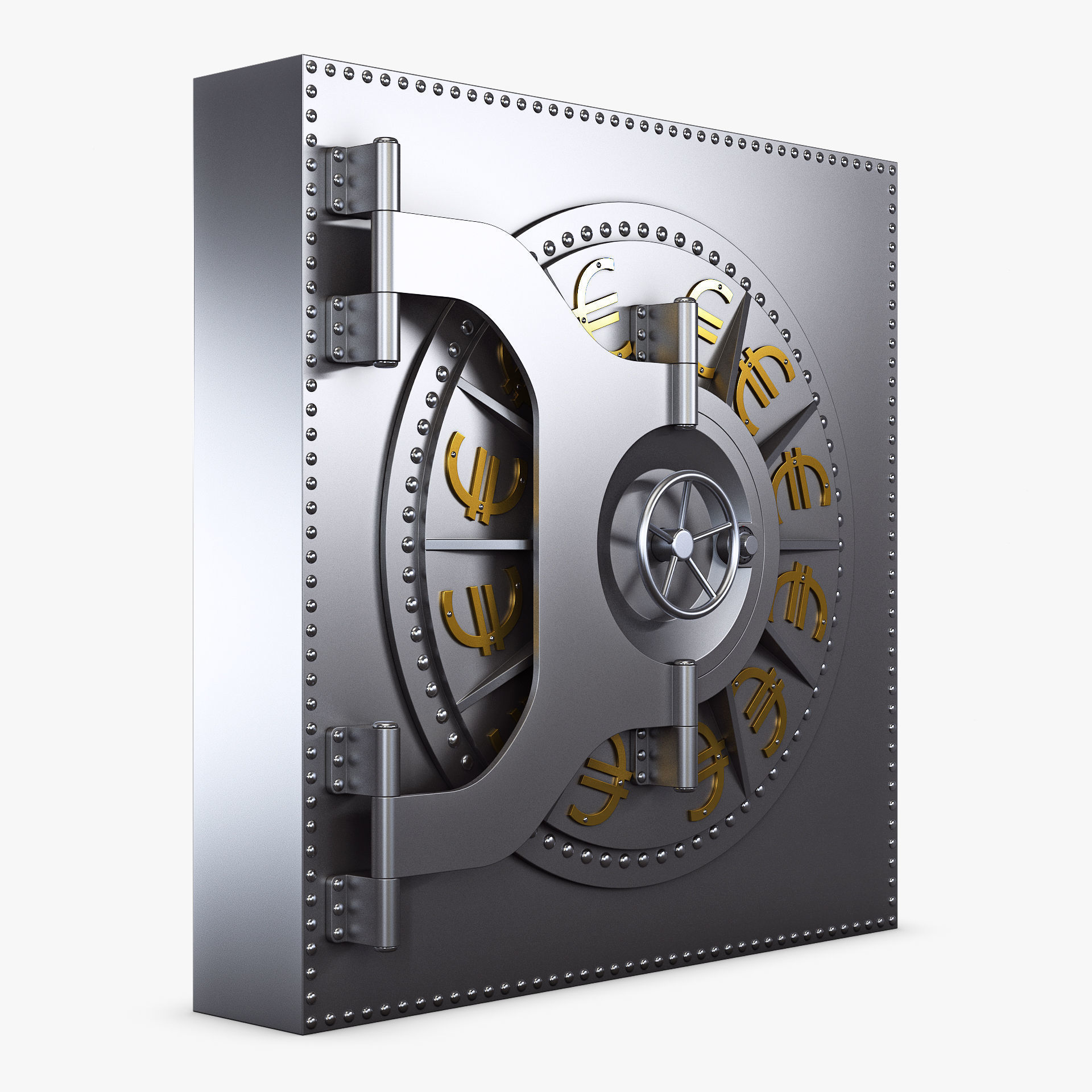 Bank Vault Door v 4 3D model_1