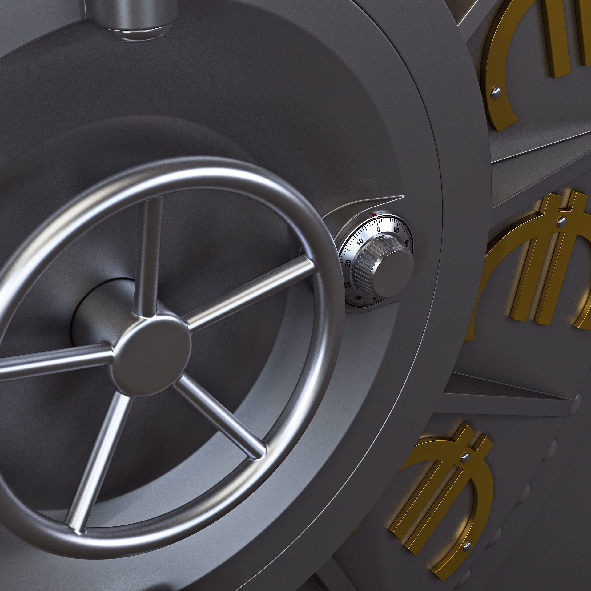 Bank Vault Door v 4 3D model_10