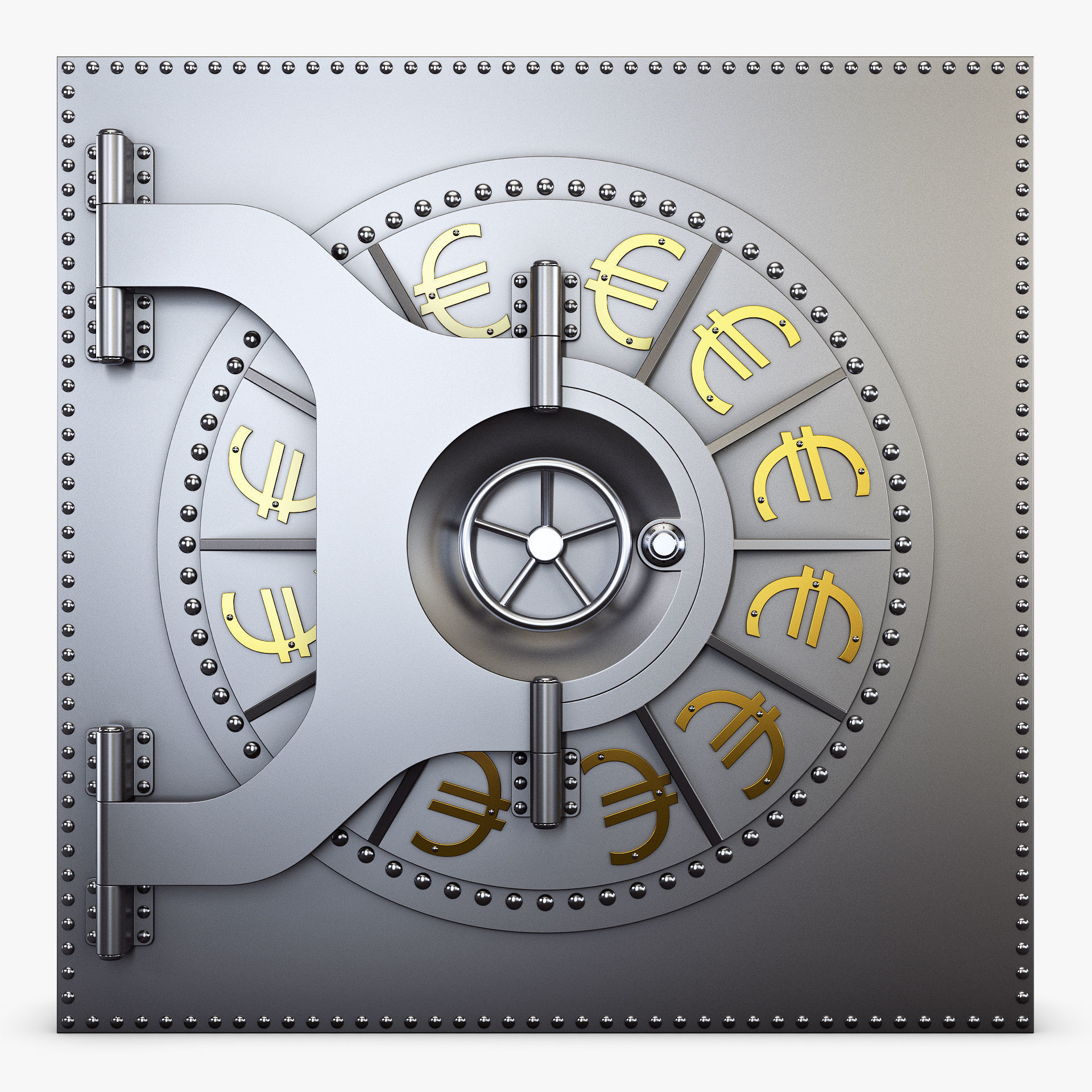 Bank Vault Door v 4 3D model_4