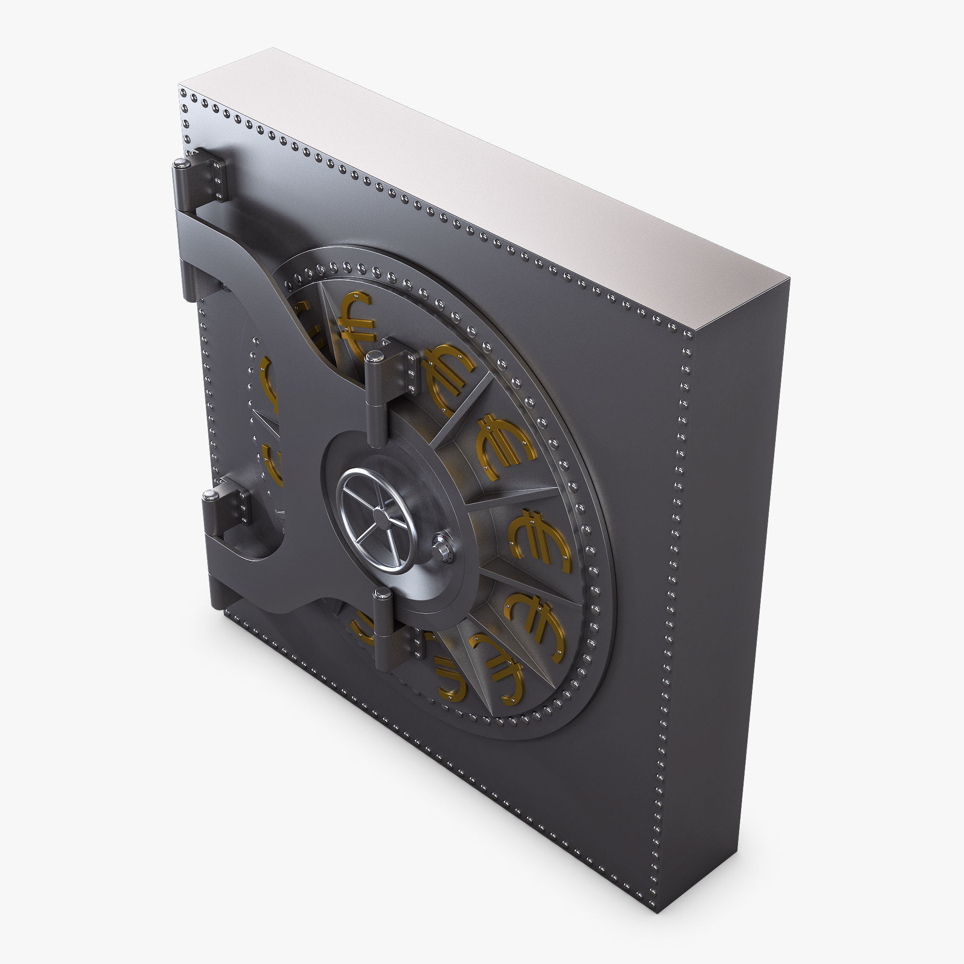 Bank Vault Door v 4 3D model_8