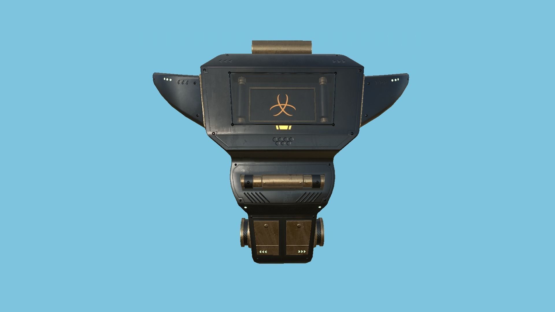 SciFi Backpack 06 Black Bronze - Character Fashion Design Low-poly 3D model_1