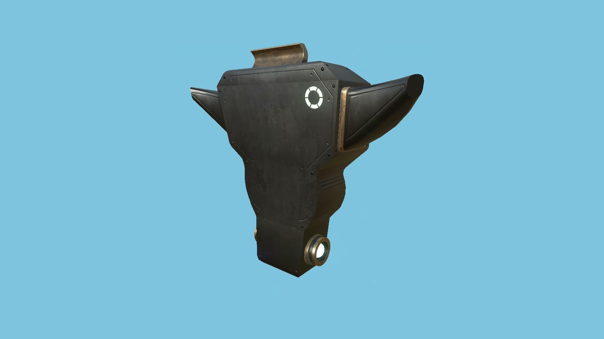 SciFi Backpack 06 Black Bronze - Character Fashion Design Low-poly 3D model_3