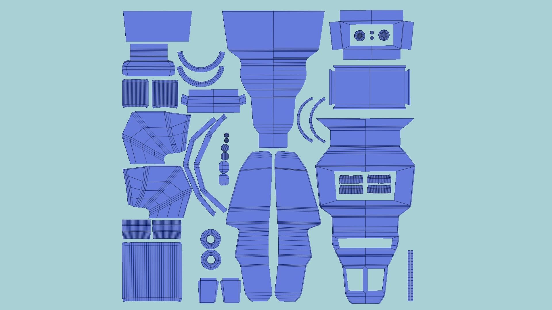 SciFi Backpack 06 Black Bronze - Character Fashion Design Low-poly 3D model_11