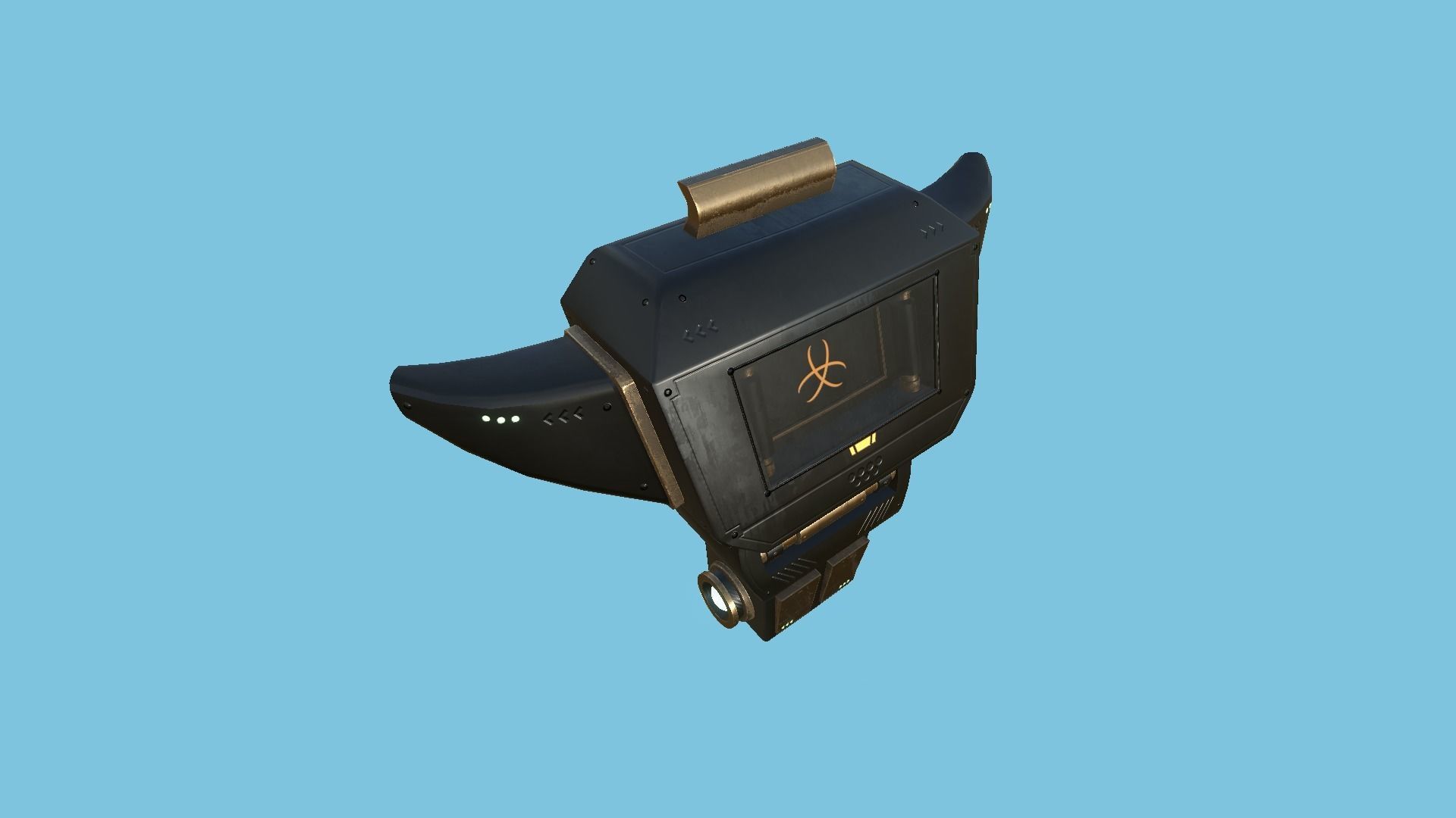 SciFi Backpack 06 Black Bronze - Character Fashion Design Low-poly 3D model_2