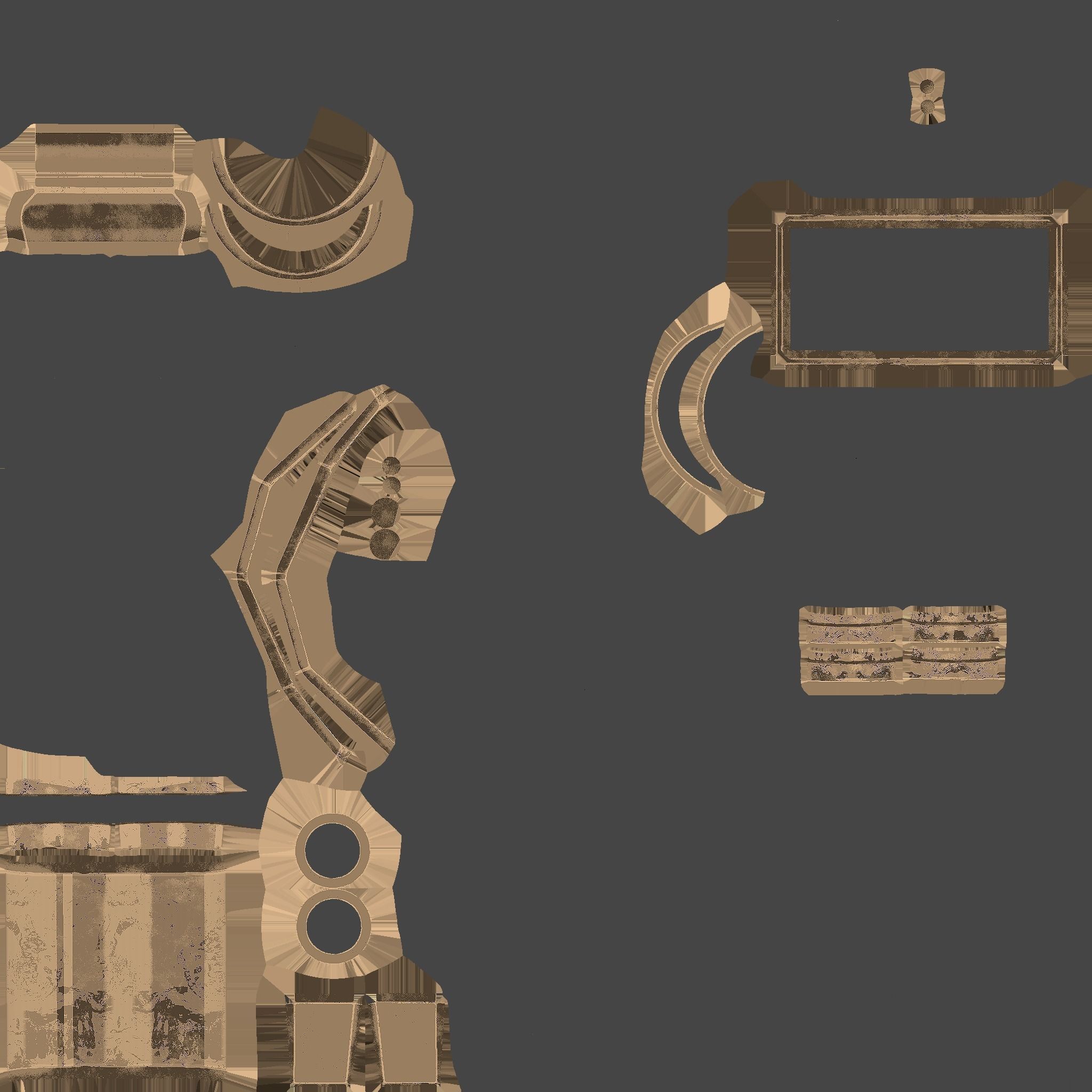 SciFi Backpack 06 Black Bronze - Character Fashion Design Low-poly 3D model_15