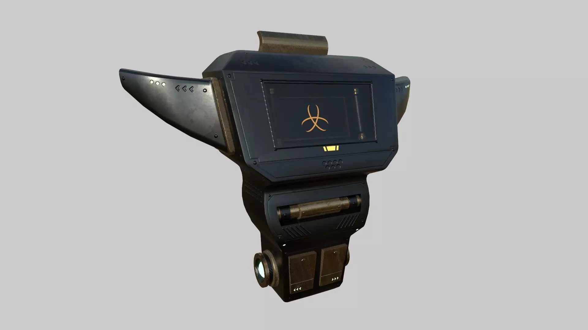 SciFi Backpack 06 Black Bronze - Character Fashion Design Low-poly 3D model_0