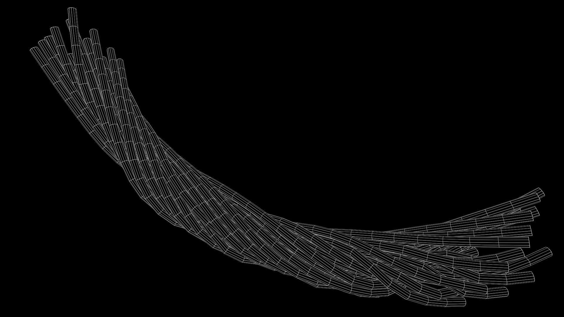 Metal wire cable structure Low-poly 3D model_7