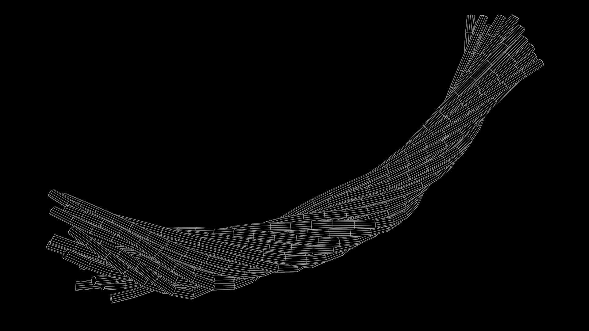 Metal wire cable structure Low-poly 3D model_6