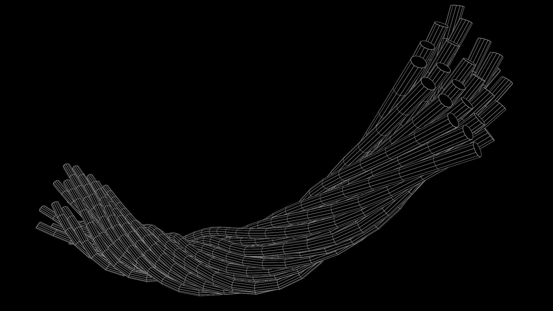 Metal wire cable structure Low-poly 3D model_5