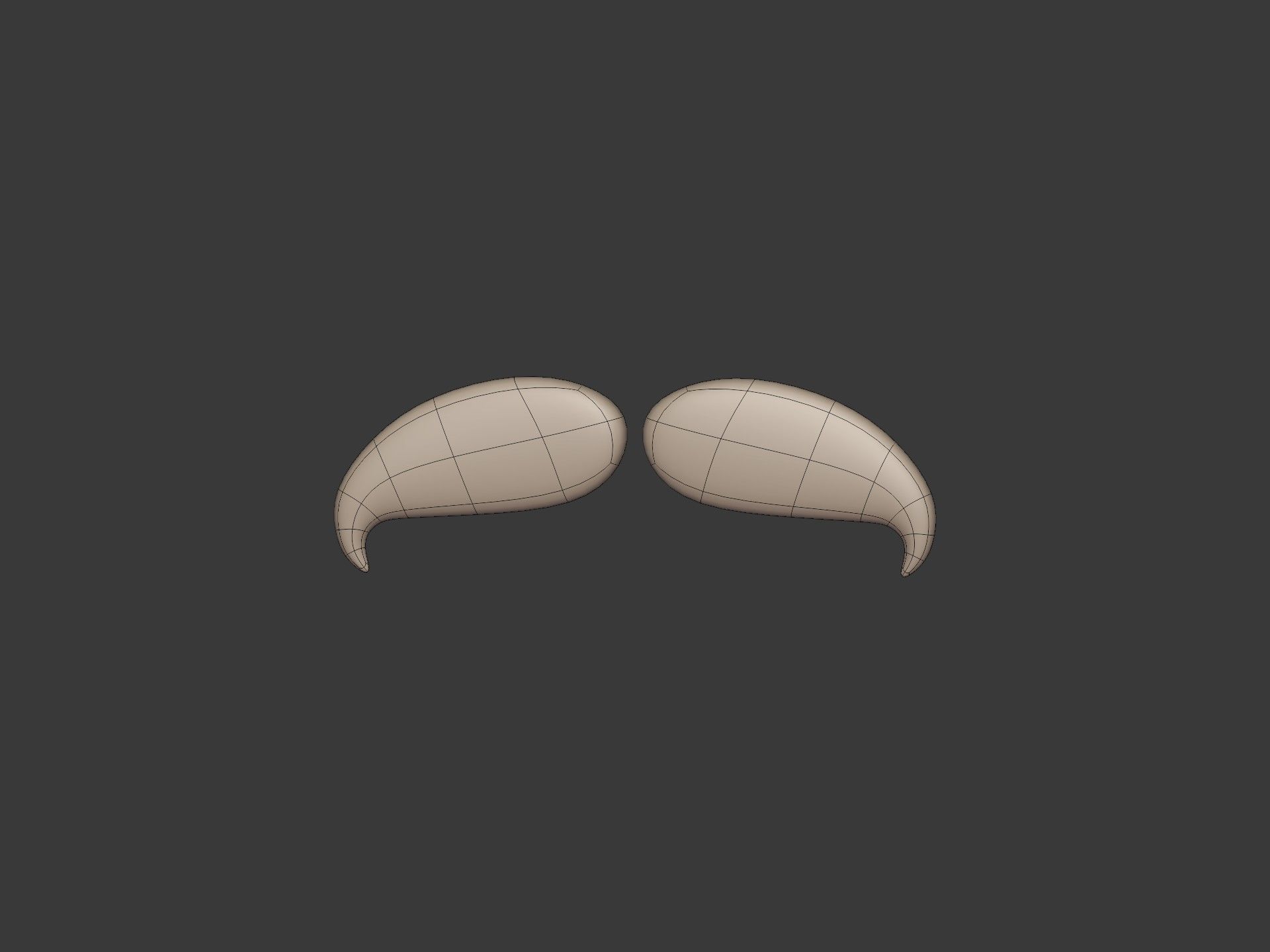 Cartoon Mustaches Pack Low-poly 3D model_33