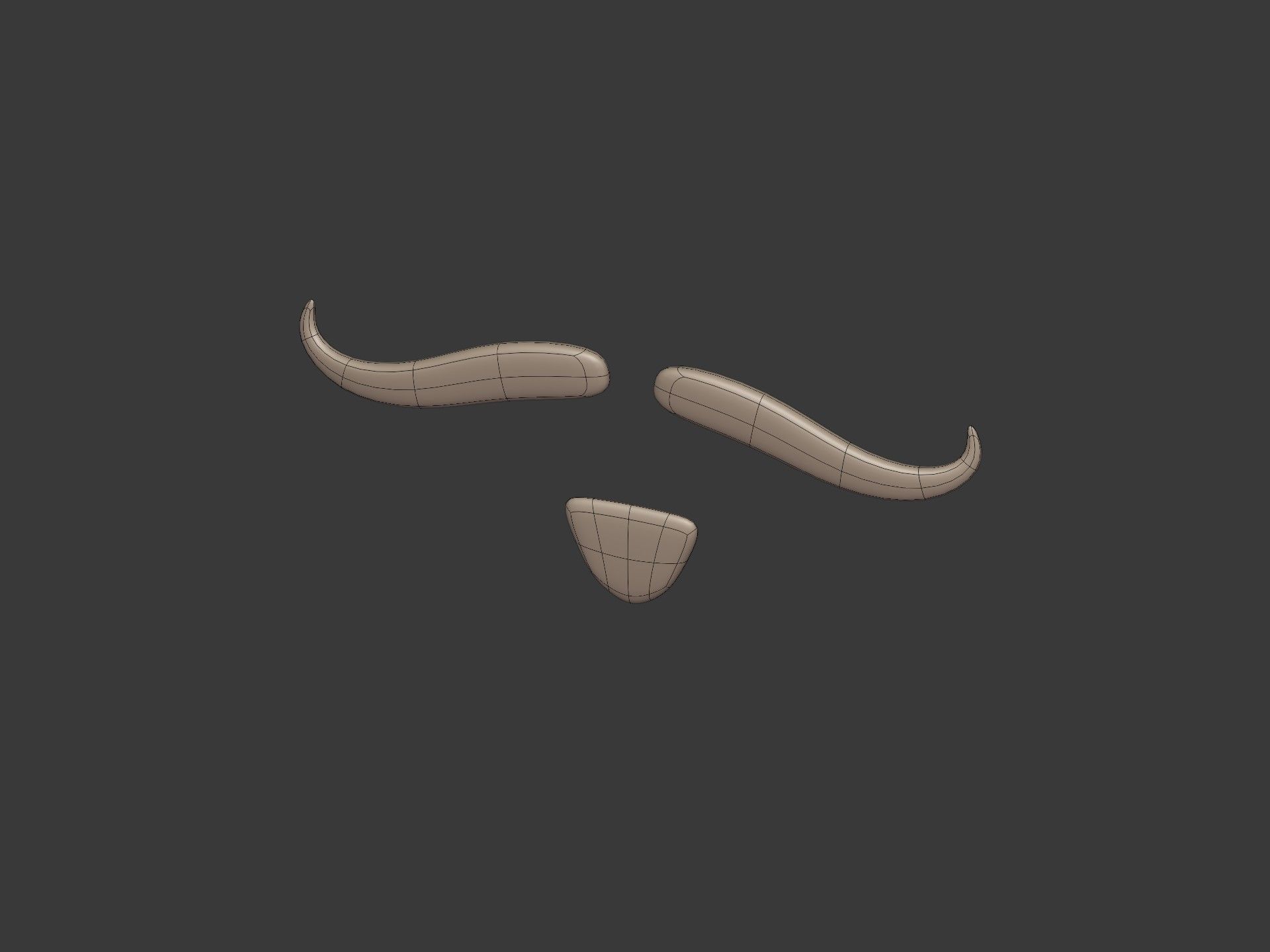 Cartoon Mustaches Pack Low-poly 3D model_12