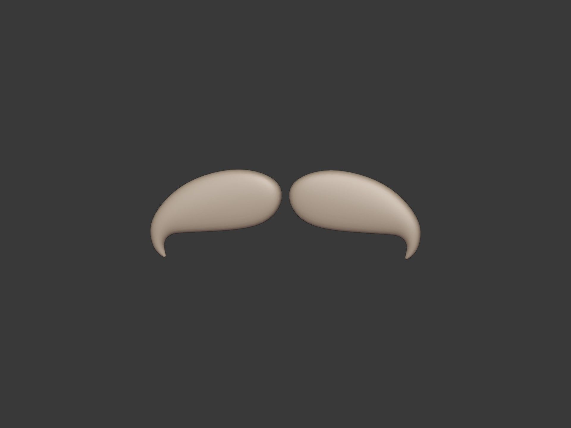 Cartoon Mustaches Pack Low-poly 3D model_32