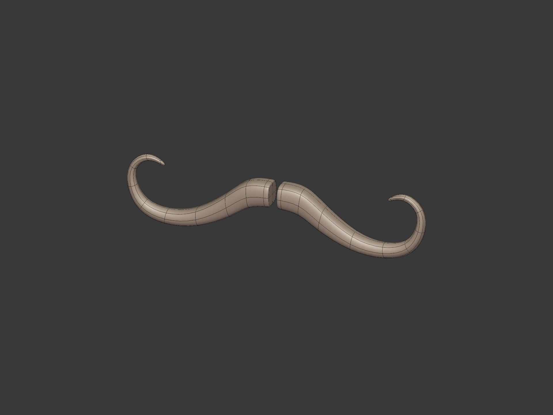 Cartoon Mustaches Pack Low-poly 3D model_30