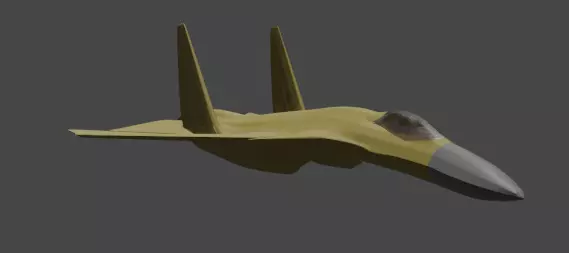 su-35 fighter jet flying in sky 3D model