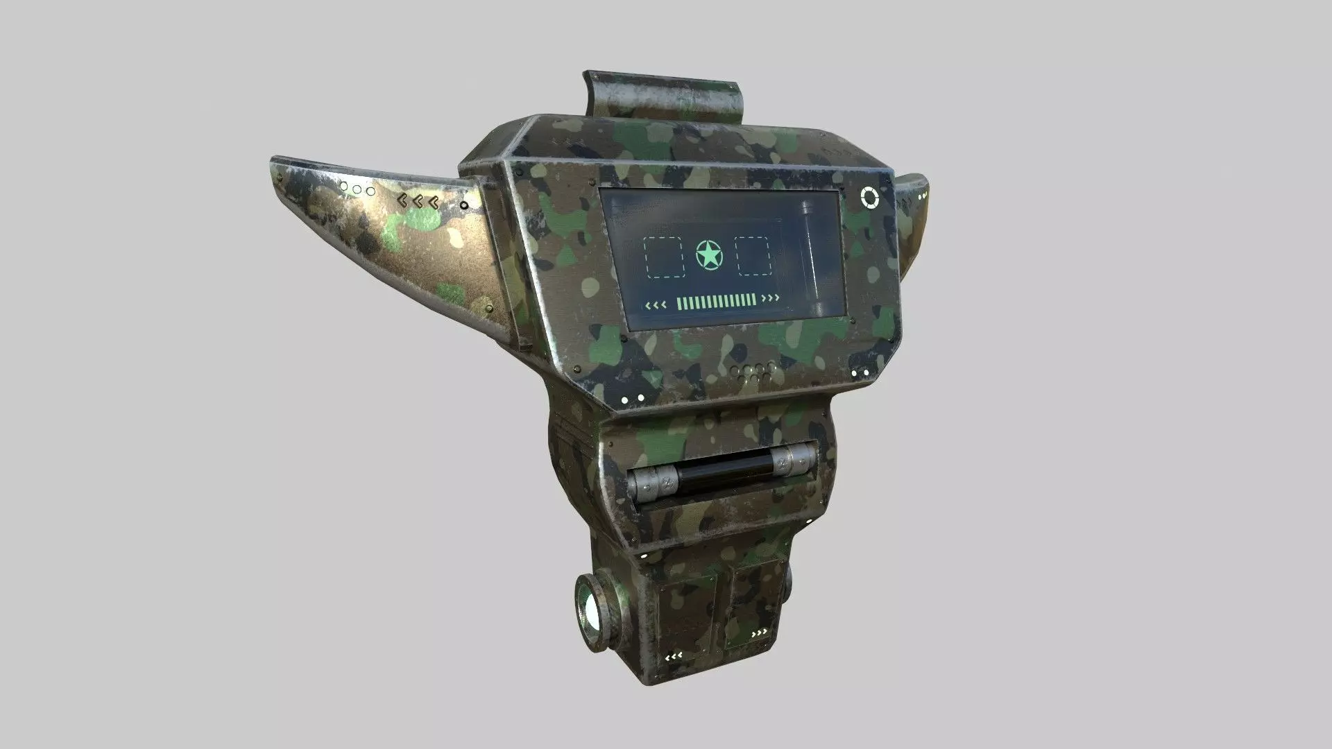 SciFi Backpack 07 Military Camo - Character Fashion Design Low-poly 3D model_0