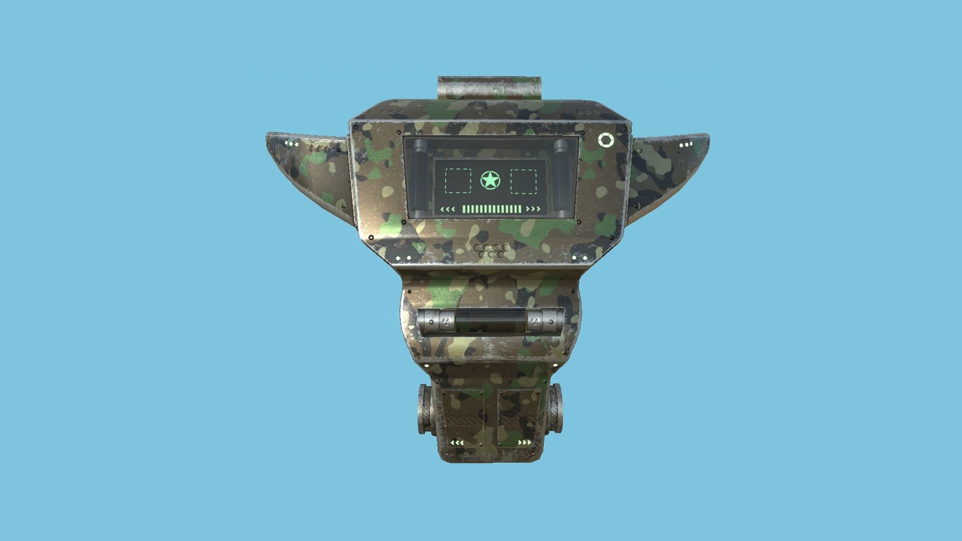 SciFi Backpack 07 Military Camo - Character Fashion Design Low-poly 3D model_1