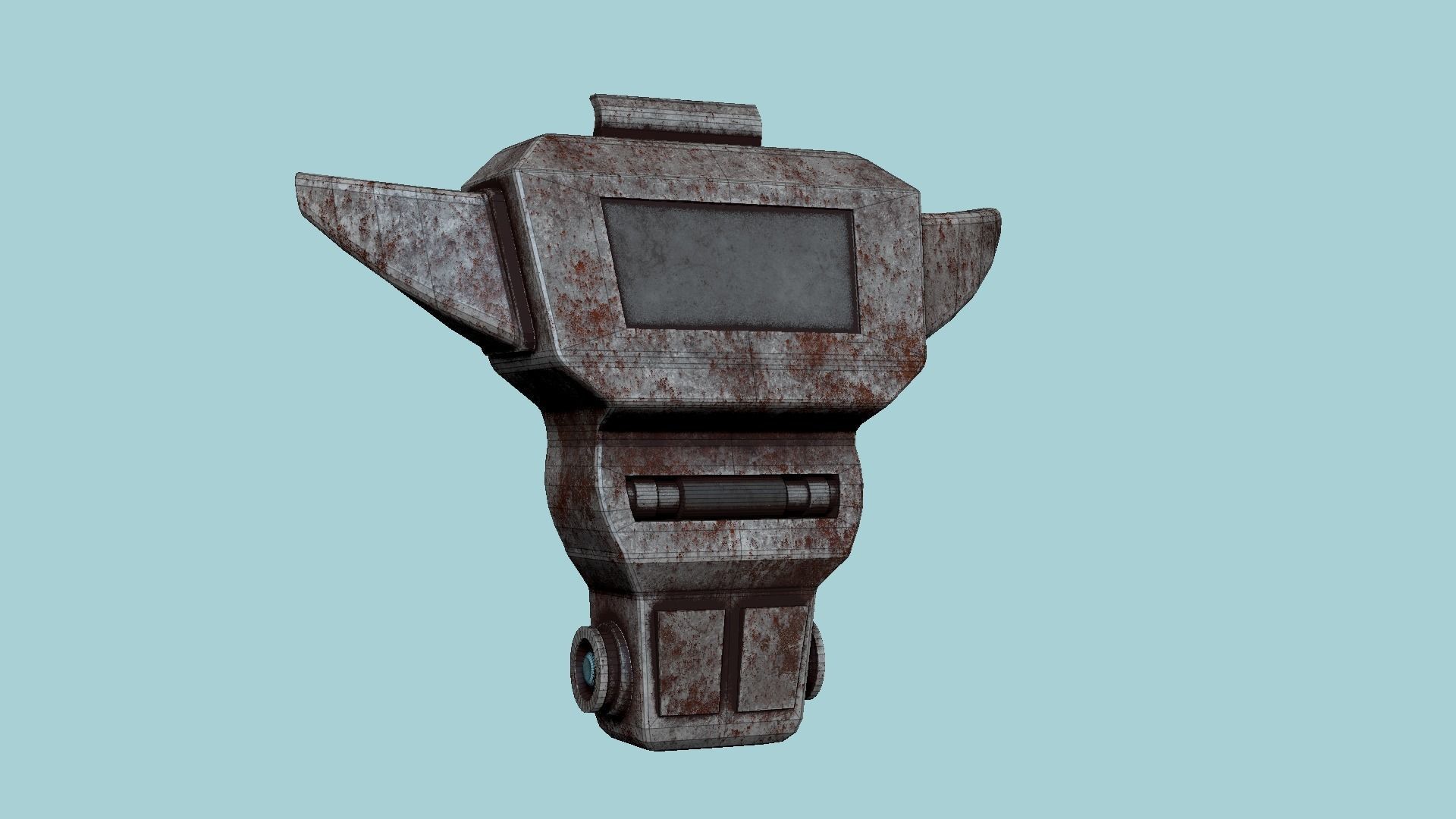 SciFi Backpack 08 Rust Destroyed - Character Fashion Design Low-poly 3D model_6