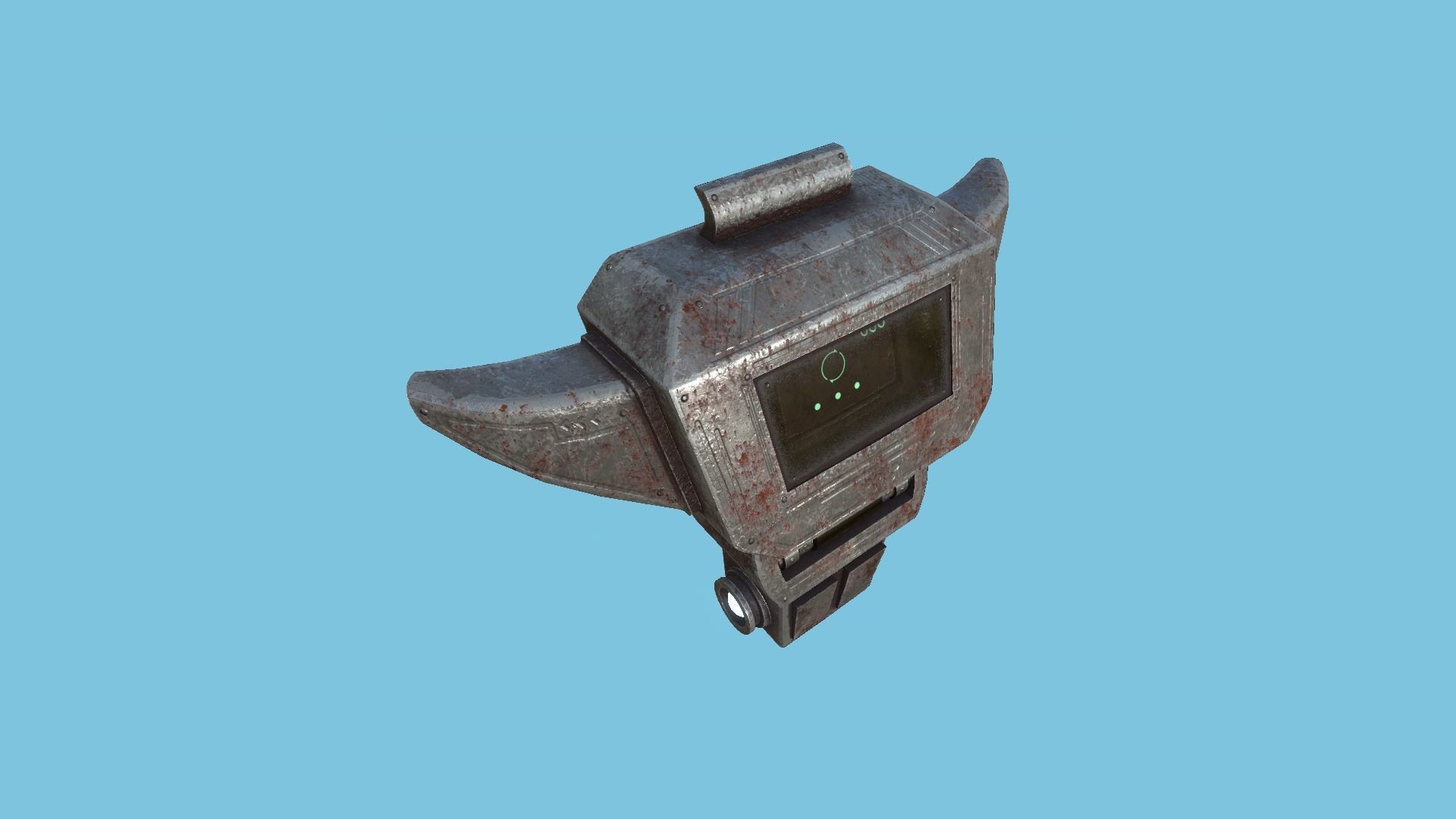 SciFi Backpack 08 Rust Destroyed - Character Fashion Design Low-poly 3D model_2