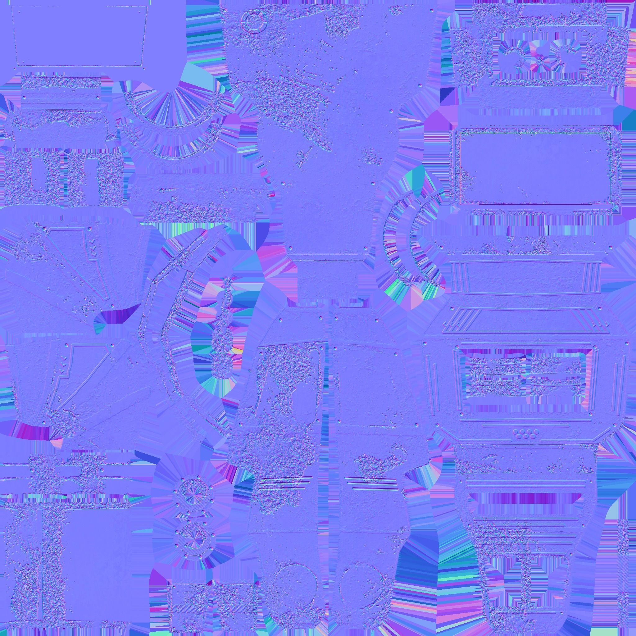 SciFi Backpack 08 Rust Destroyed - Character Fashion Design Low-poly 3D model_19