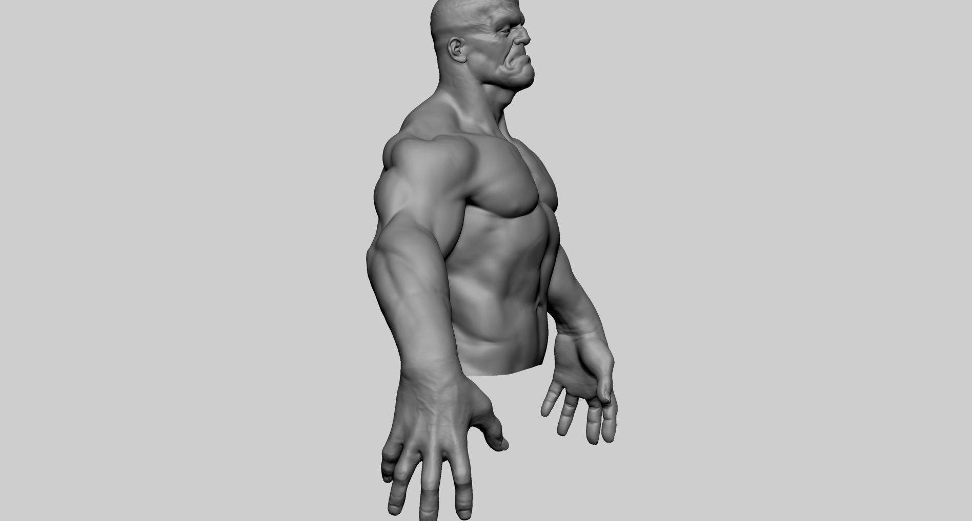Stylized Creature Upper Body 3D model_2