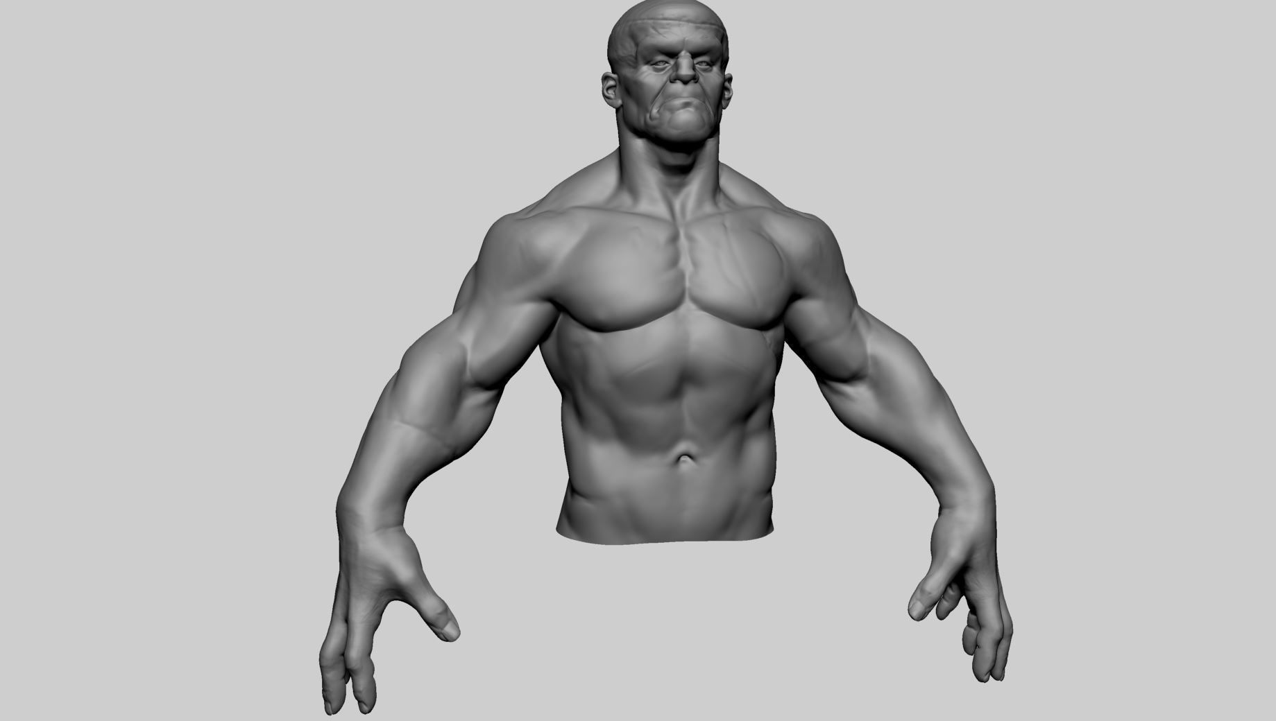 Stylized Creature Upper Body 3D model_1