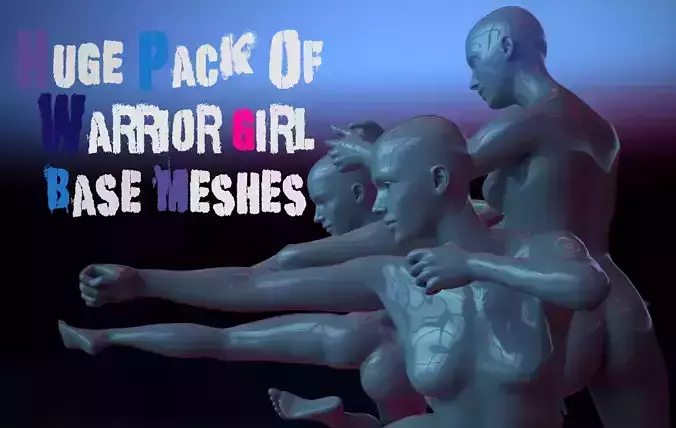 Base mesh of warrior girl Low-poly 3D model Base mesh of warrior girl Low-poly 3D model