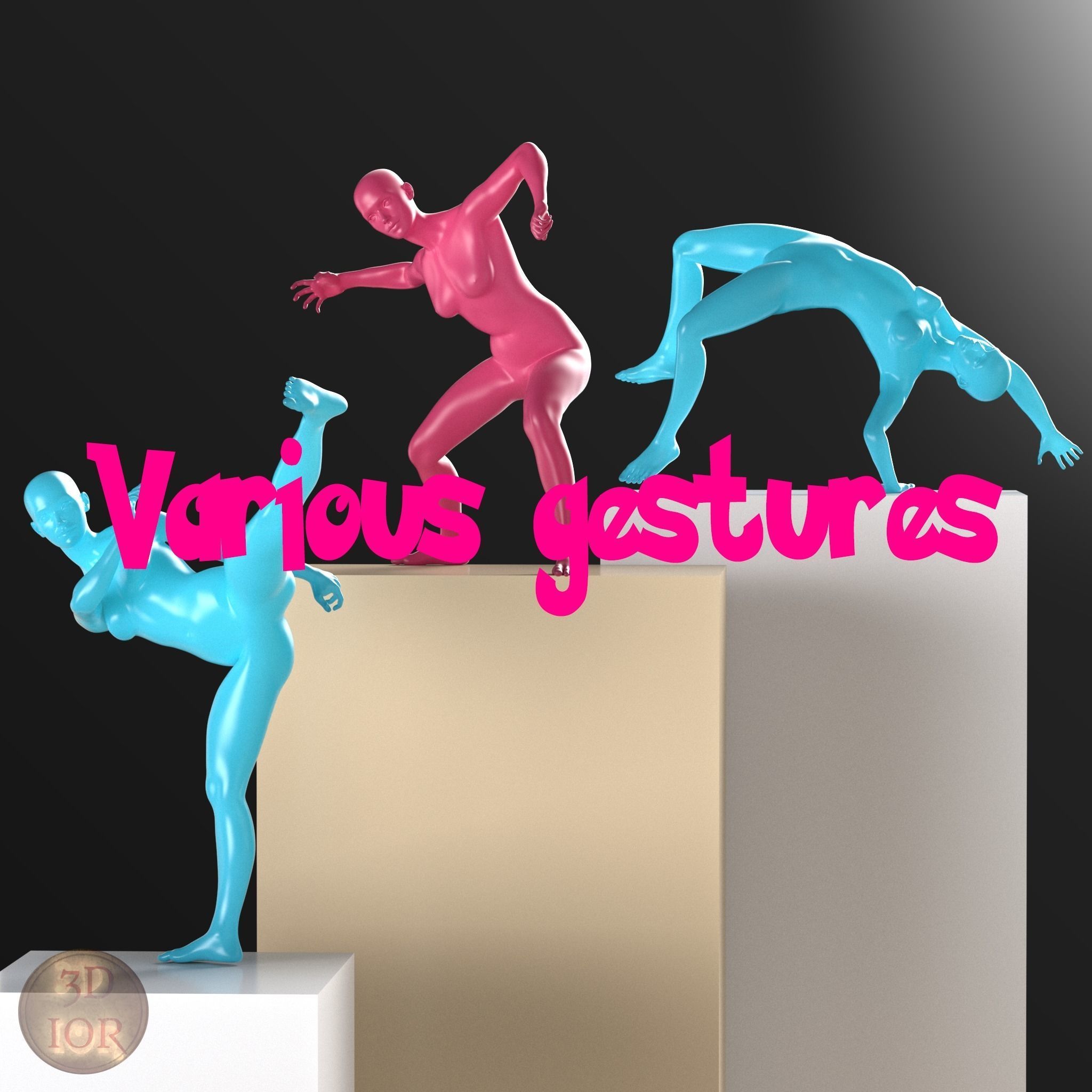 Base mesh of warrior girl Low-poly 3D model_6