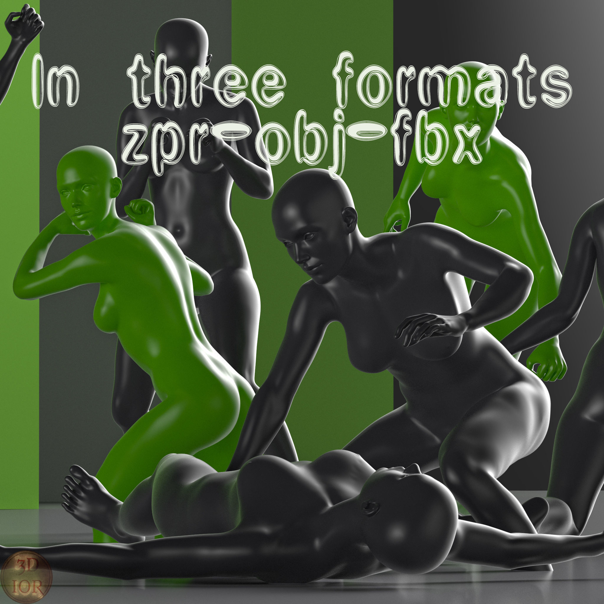 Base mesh of warrior girl Low-poly 3D model_7