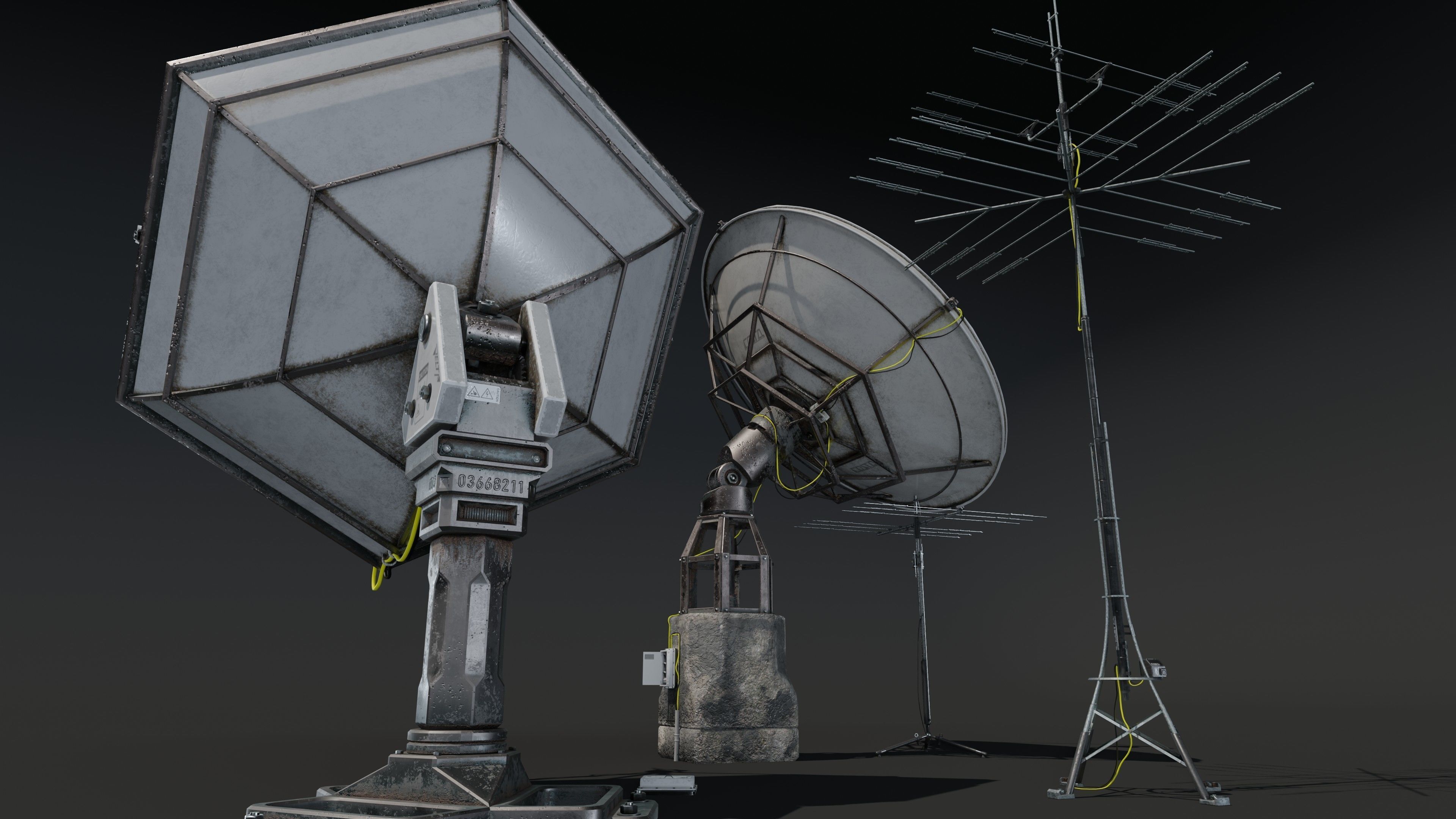 Satellite Antenna part2 Low-poly 3D model_16