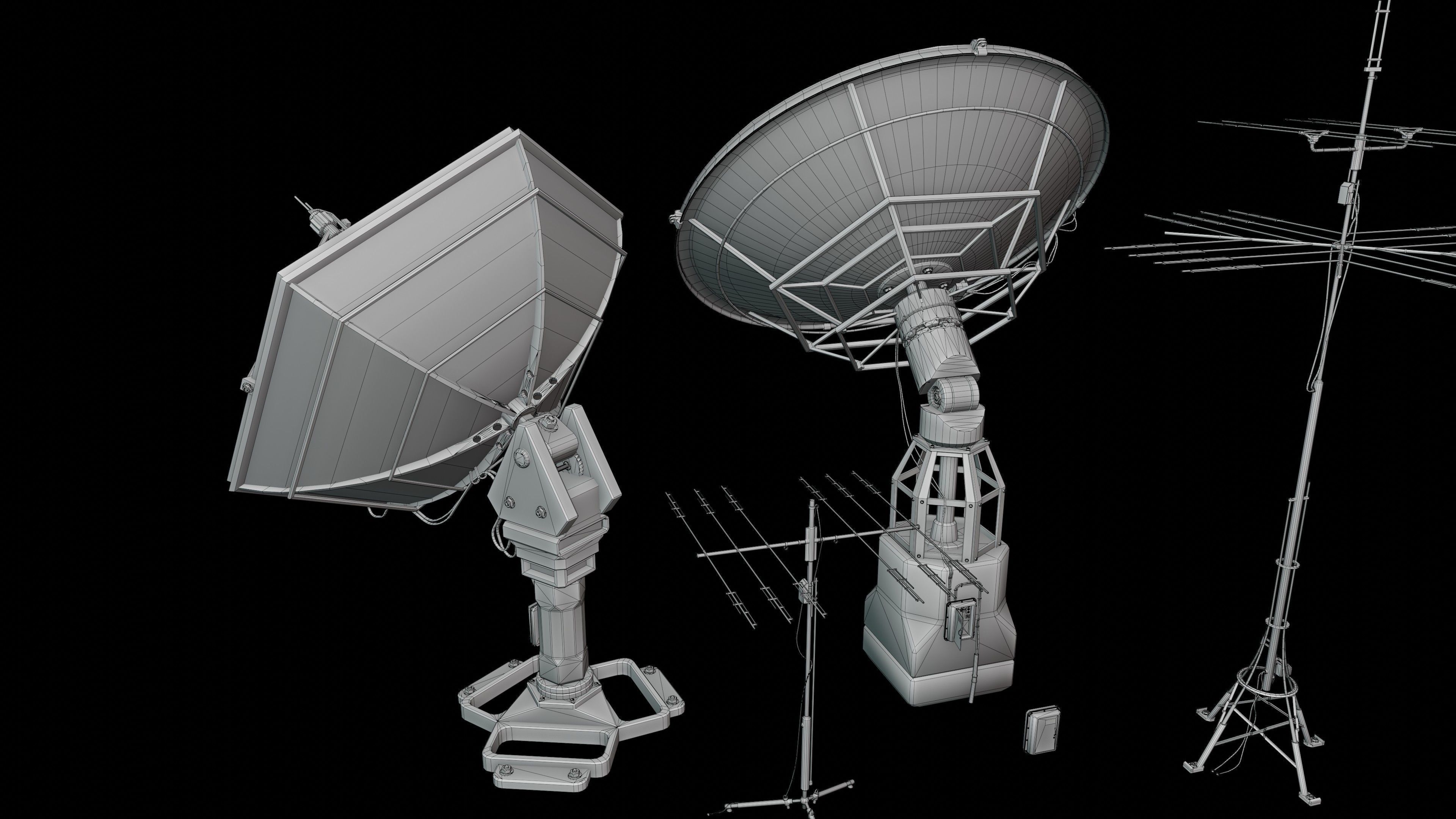 Satellite Antenna part2 Low-poly 3D model_23